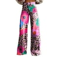 thumbnail image 2 of AKEGAMN Vintage Flower Daisy Print Casual Wide Leg Pants, Black S-5XL, 2 of 4