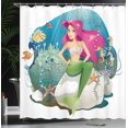 thumbnail image 3 of Ambesonne Colorful Shower Curtain, Underwater Mermaid, 69"Wx84"L, Multicolor, 3 of 4