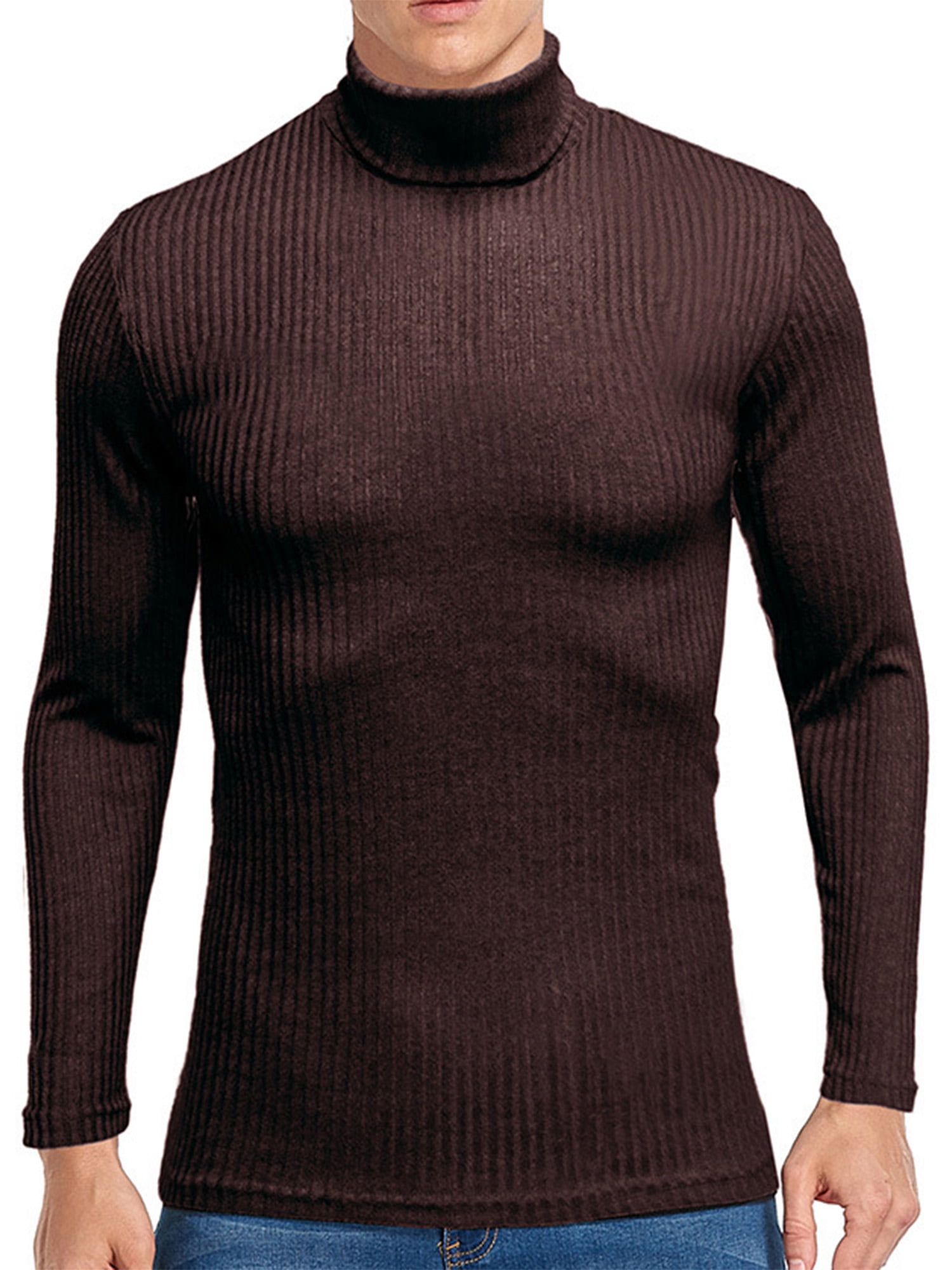 Mens Turtleneck/Stand Collar Cardigan 1/4 Zip Sweater Casual Thermal Long Sleeve Pullover Slim Fit Sweatshirt Jumper Blouse 