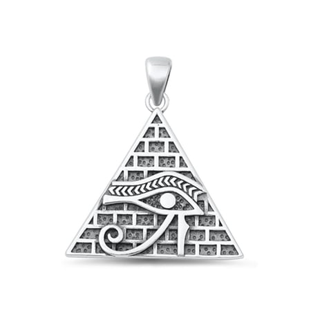 Sterling Silver Eye of Providence Pendant Oxidized Charm 925 New Jewelry Female Unisex