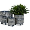 thumbnail image 4 of Abbott Collection 27-MOORE-617-SM Small Graphic Band Planter with Feet, Navy/White, 4 of 4