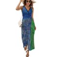 thumbnail image 2 of Demiparti Robe Sans Manches blu e verdi Mode Féminine Robe de Soirée, 2 of 5