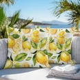thumbnail image 4 of Summer Watercolor Outdoor Pillow Covers Pack of 2 Yellow Lemon with Leaves Waterproof Throw Pillow Covers Decorative Cushion Cases for Patio Garden Tent Balcony Couch 20x20 inch, 4 of 8