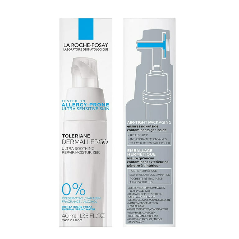 tin lærred Tilslutte La Roche-Posay Toleriane Dermallegro Ultra Soothing Repair Face Moisturizer  for Sensitive Skin 1.35 fl. oz. (40ml) - Walmart.com