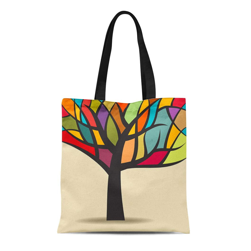HATIART Canvas Bag Resuable Tote Grocery Shopping Bags Colorful Color