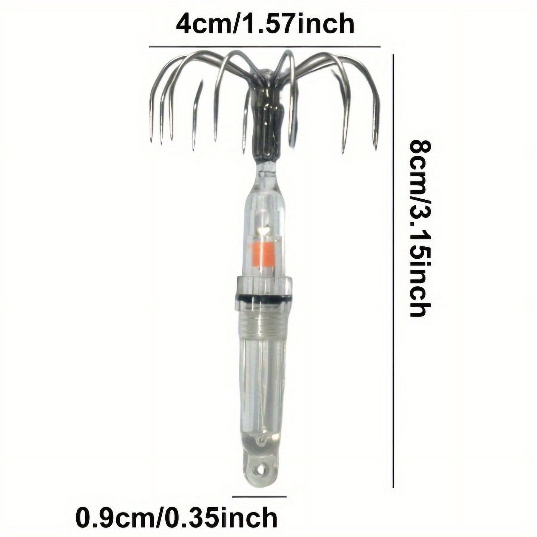 2pc, Squid Jig, Fishing Lure With Sharp Hook, Night Fishing Bait, 8cm/3.15inch Size, Fish Attracting Light