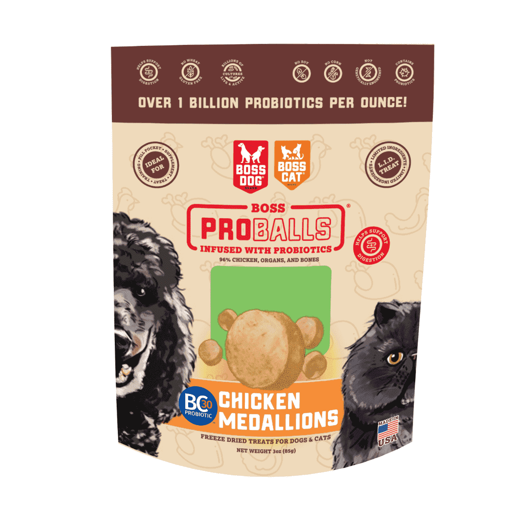 Boss Dog, Probiotic Freeze Dried Dog & Cat Treats, Chicken Flavor, 3oz