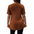 thumbnail image 4 of XYAIYT Womens Summer Short Sleeve Tunics Square Neck Casual Top with Chest Cross Strap Fashion Solid Color Blouses, 4 of 5