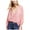 Pink, variant on FREE PEOPLE $68 Womens New 1209 Pink Henley Long Sleeve Jewel Neck Top M B B