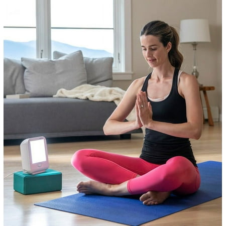 Verilux HappyLight Compact - Personal UV-Free LED Portable Therapy Light, Full Spectrum Bright White Sun Lamp with 10,000 Lux
