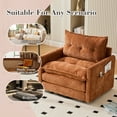 thumbnail image 4 of Villeston Swivel Accent Chair, 36.2"W Oversize Chenille Armchair with Side Bag, Modern Comfortable Chair for Living Room, Bedroom, Brown, 4 of 8