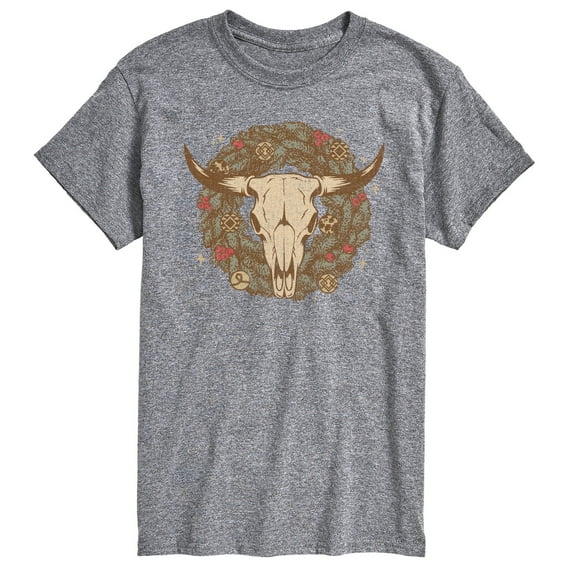Instant Message - Cow Skull Wreath - Men's Short Sleeve Graphic T-Shirt