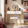 thumbnail image 4 of Patiojoy Vanity Desk Set Makeup Vanity Table with Removable Mirror Dressing Styling Table White, 4 of 9