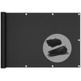 thumbnail image 1 of Balcony Privacy Screen 100% Hdpe 230g/m2 Uv Protection Tear And Wind Resistant Privacy Screen With Cable Ties And Cords 500x90cm Black, 1 of 5
