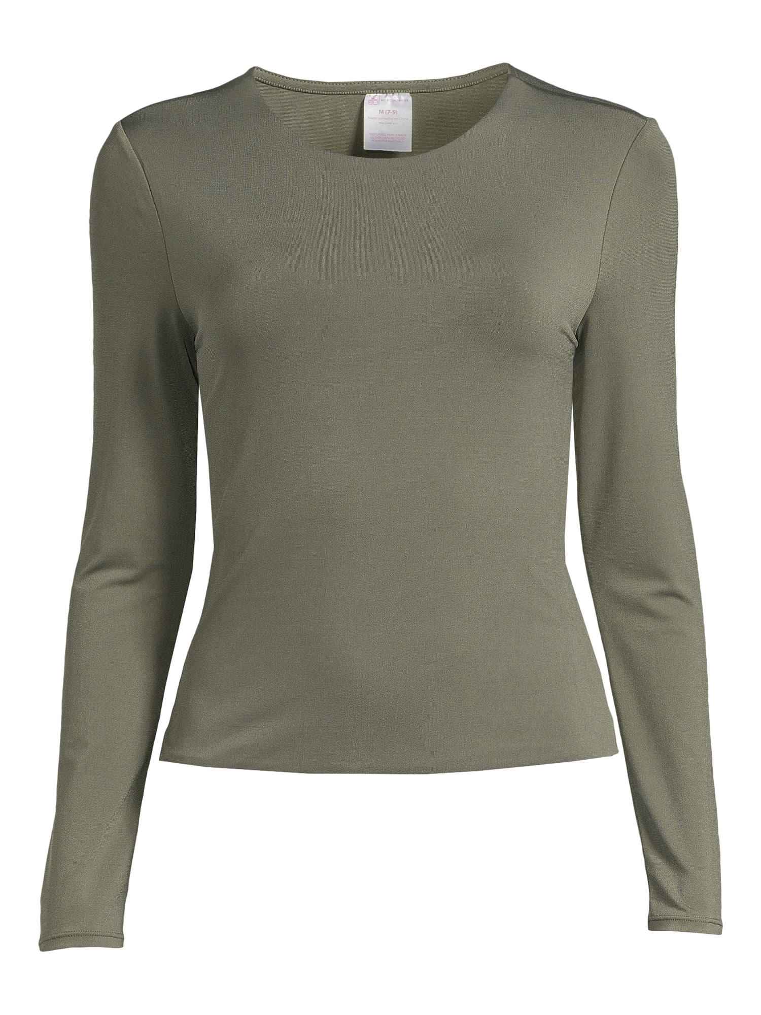 No Boundaries Double Layer Long Sleeve Fitted T-Shirt (Women's and Women's Plus)
