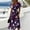 Dark Purple, variant on Halloween Dresses for Women Witch Hat Short Sleeve Skeleton Fall Wrap Dress Ghost V Neck Vintage Wedding Guest Dresses S