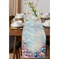 thumbnail image 4 of nqOlkjepod Pink Blue Flower Table Runner 72 Inches Long Farmhouse Dress Scarves, Retro Mottled Walls Pastoral Country Dining Tablerunner for Coffee Table/Kitchen Island/Party Décor, 18" x 72", 4 of 8