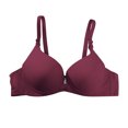 thumbnail image 2 of LOVZFMLL Bras for Women Solid Color Comfort Soft Push Up Bra Breathable Seamless Adjustable Straps Everyday Bralettes Wine L, 2 of 4