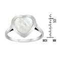 thumbnail image 4 of Heart of Compassion White Mother of Pearl Inlay Sterling Silver Ring-8, 4 of 5