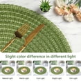 thumbnail image 5 of VCVCOO Round Placemats Set of 4, 15 inch Grass Green PET Table Mats Washable Heat Resistant for Dining Table Wedding Holiday Party, 5 of 11