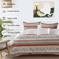 thumbnail image 3 of Boho Ethnic Bedding Duvet Cover Set Twin Size 4 Pieces Pastoral Style Lines Geometric Bedding Set with Zipper Closure, 1 Comforter Cover 68x86 Inches 1 Flat Sheet & 2 Pillow Cases, 3 of 7