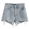 thumbnail image 5 of Wuphunn Shorts for Women Ripped Jeans Womens Baggy Shorts Women Shorts for Women Trendy Summer Shorts Casual Shorts for Women Boho Pants for Women Comfy Shorts for Women Light Blue XXXL, 5 of 7