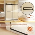 thumbnail image 6 of Frameless Double Sliding Shower Door 44-48 "W x 74" H, 5/16 "(8mm) Tempered Glass, Explosion Proof Film, Stainless Steel Handle, Square Tube Track, Brushed Nickel, 6 of 22