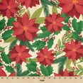 thumbnail image 1 of Holiday Floral Print Broadcloth Fabric - Ivory Multi-Color Polyester Cotton 58/60" By The Yard, 1 of 1