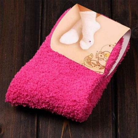

Home Women Girls Soft Bed Floor Socks Fluffy Warm Winter Pure Color Thicken Socks