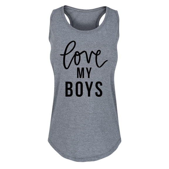 Instant Message - Love My Boys Graphic Racerback Tank