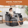 thumbnail image 3 of LITVZ Oversized Swivel Accent Chair with Ottoman Set, Upholstered 360° Swivel Barrel Chair and A half with Ottoman, Extra Wide Seat Lounge for Living Room, Reading, Bedrooms, 3 of 10