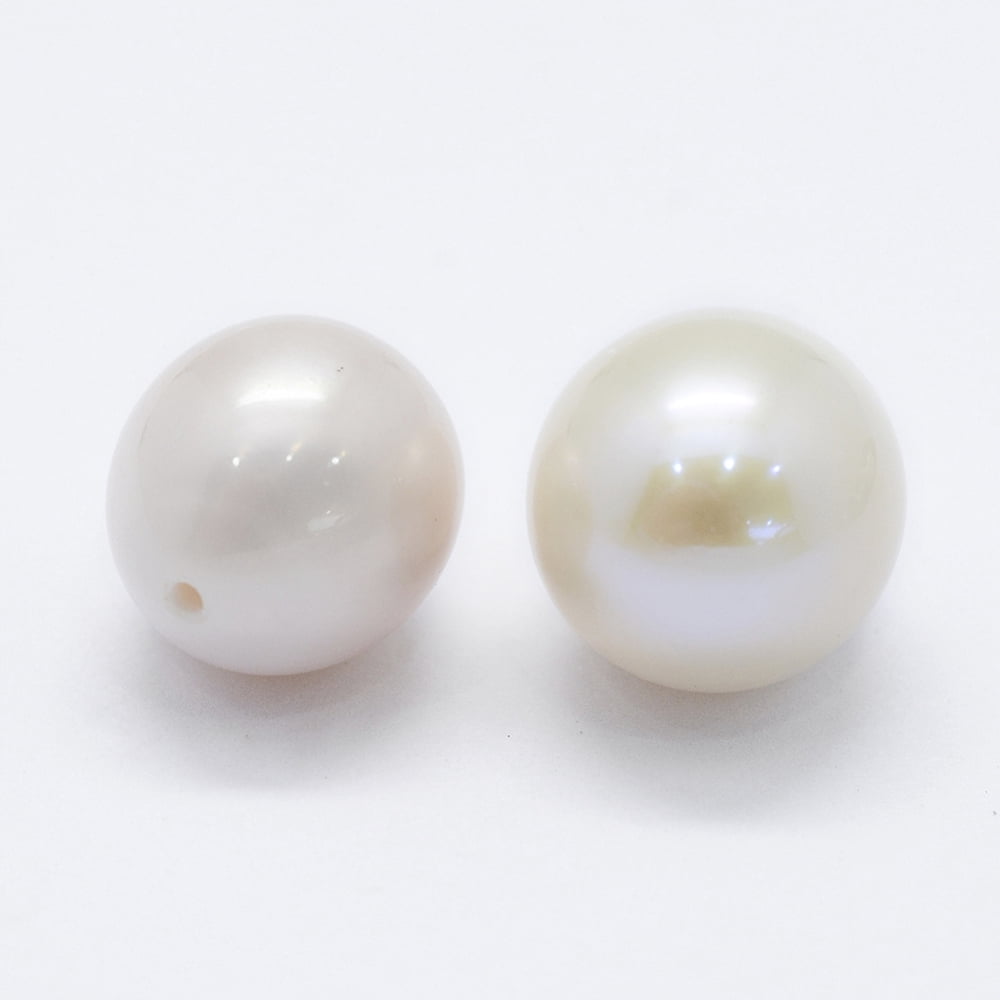 Natural Cultured Freshwater Pearl Beads Half Drilled Potato Floral White 9~10x10~14mm Hole: 0.8mm