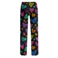 thumbnail image 7 of Youpwaven Valentine's Day Women's Heart Print Sleep Pajamas Pants - Soft Lounge Pants for Women, Drawstring Waist Loose Fit Nightwear for Romantic Evenings, 7 of 7