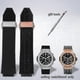 thumbnail image 2 of 26-27 Watchband For Hublot Big Bang Silicone 25*19mm Waterproof Men's Watch Strap Chain Watch Accessories Rubber Bracelet Wristband-blue A Black, 2 of 5
