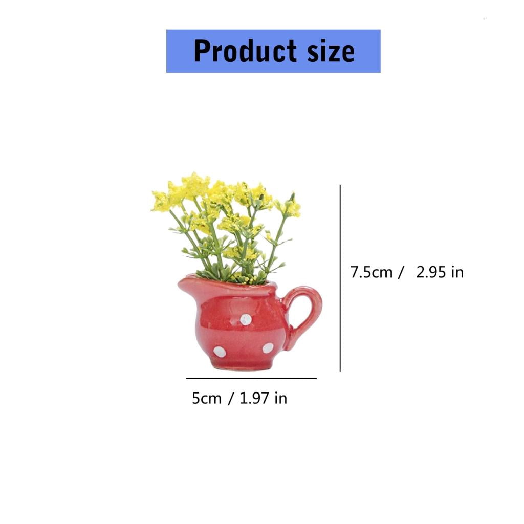 Rvaymup Set Of 8 Miniature Magnetic Flower Pot Kitchen Refrigerator Decors Resins Vase Fridge Magnets for Home Office Decoration