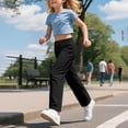 thumbnail image 2 of Kids Girl Sweatpants Jogger Pants for Girls Slim Fit Black Sweatpants Back to School Clothes Kids Girl Clothing 5-6 years, 2 of 7