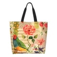 thumbnail image 1 of Balery Vintage Bird Bolsa Tote Estilo Estético con Cremalleras, Bolsa de Hombro, Bolsa de Compras Grande y Plegable, 1 of 8