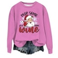 thumbnail image 1 of WEAIXIMIUNG Sweat Court Grande Taille Femme Décontracté Col Rond Imprimé Père Noël, 1 of 3