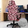 thumbnail image 3 of TSOVTHRID Pink Leopard Print 4 PCS Gaming Chair Covers Stretchable Computer Chair Cover with Armrest Slipcovers Anti-Slip Universal Rotating Armchair Covers, 3 of 7