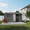 Grey, variant on LuckyNote 12x10 ft Metal Garden Shed, Brown Outdoor Storage Shed with Window, Goods Shelves & Foldable Workbench, Apex Roof