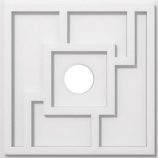 Ekena Millwork CMP16KX-03000 16 in. OD x 3 in. ID Square Knox Architectural Grade PVC Contemporary Ceiling Medallion