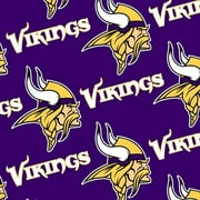 NFL Minnesota Vikings 58" 100% Polyester Fleece Sports Logo Fabric By the Yard, Purple