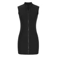 thumbnail image 4 of Cameland Spring and Summer Sleeveless Solid Coior Round-Neck Tight Fit Buttocks Zipper Dress, 4 of 7