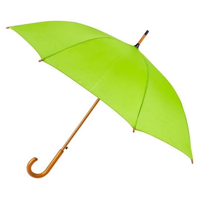 Paraguas automático con bastón de madera-Abril verde 103
