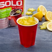Solo Disposable Plastic Cups, Red, 18oz, 60 count