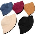 thumbnail image 5 of LinYooLi Trendy Fisherman Hats Double Side Wear Fishing Sun Hat Solid Color Bucket Hat Winter Reversible Packable Cap, 5 of 7