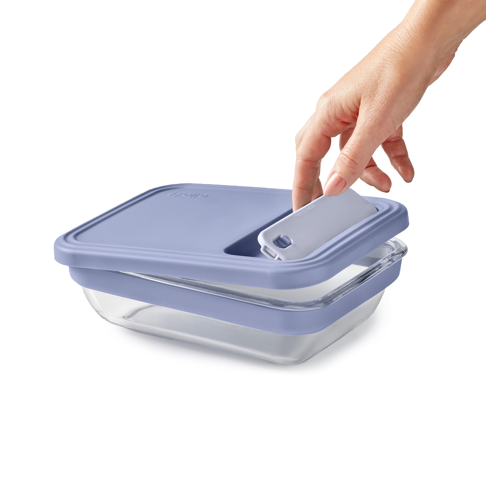 (2 pack) ElloFresh Stack Glass 7cup Food Storage Container, Ideal Use for Meal Prep and Batch Cooking