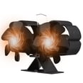 thumbnail image 1 of Dual Head 6 Blade Heat Powered Stove Fan with Carrying, 1 of 8