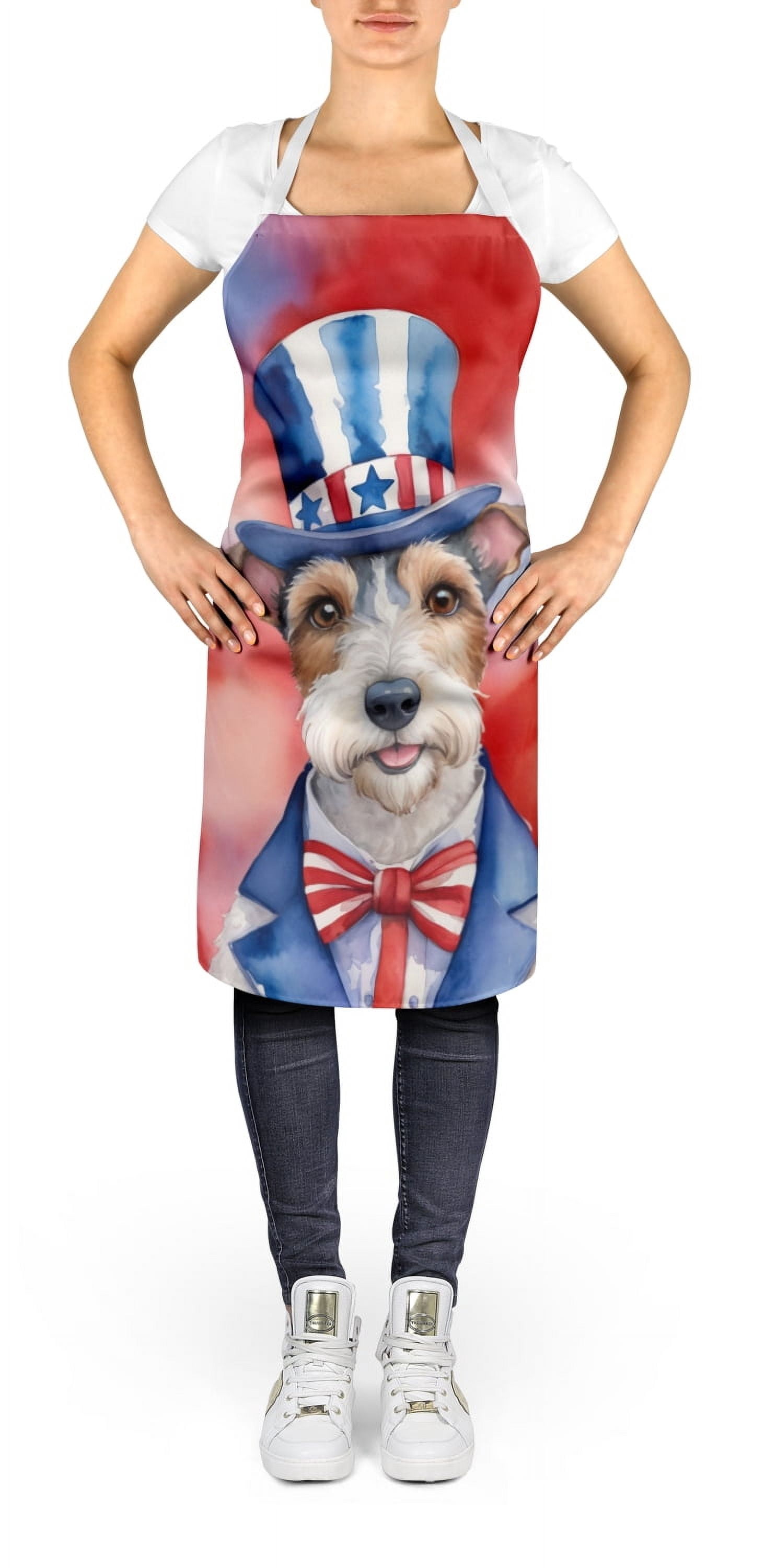 Fox Terrier Patriotic American Apron 27 in x 30 in