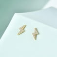 thumbnail image 3 of 925 Sterling Silver Lightning Bolt Bar Stud Earrings | Minimalist Small Earrings for Women, 3 of 9